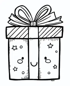 Kawaii Geschenk – Malvorlage