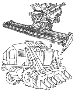 Combine agricole – fișă de colorat