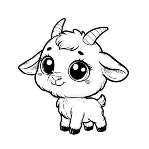 Goat kid – colouring page