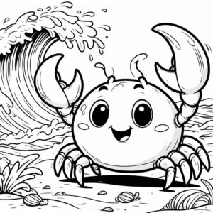 O caranguejo e a onda – desenho para colorir