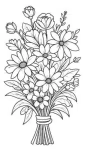 Buquê de flores – desenho para colorir