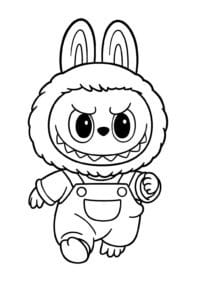 Labubu está correndo – desenho para colorir
