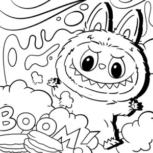 Labubu-Boom – Malvorlage