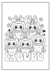 personagens labubu – desenho para colorir