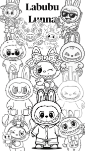 Personagem Labubu lunna – desenho para colorir
