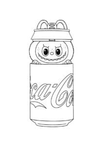 Labubu na Coca-Cola – desenho para colorir