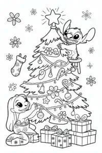 Lilo in Stitch božič – pobarvanka