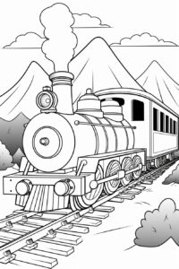 Lokomotive Zug – Malvorlage