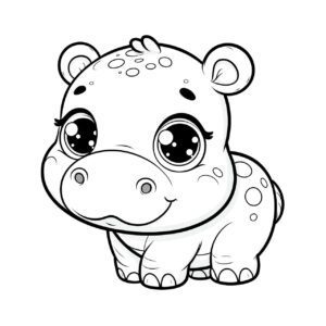 Little Hippo – colouring page
