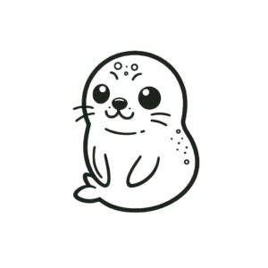 Pequena foca bebê – desenho para colorir