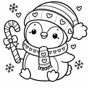 Pinguin Natal Kecil – halaman mewarnai