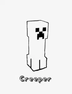 Minecraft creeper – colouring page