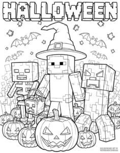 minecraft хеллоуїн – розмальовка