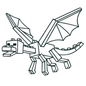 Minecraft leteči zmaj – pobarvanka