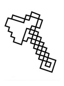 Minecraft axe – colouring page
