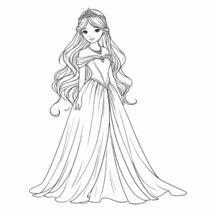 Mladá princezna – omalovánka