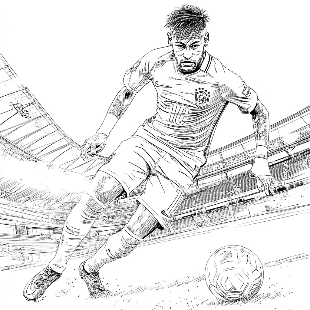 Neymar futbalista omaľovánka