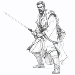Obi-Wan Kenobi Jedi – fișă de colorat