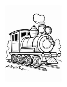 Dampflokomotive – Malvorlage