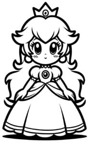 Peach super mario princezná – Malvorlage