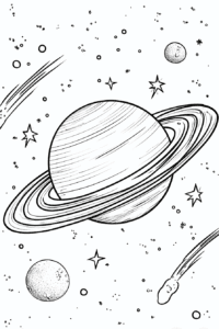 Planeta Saturno – desenho para colorir