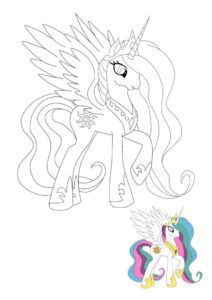 Princezna celestia môj malý pony – omaľovánka