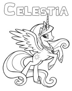 Princezná celestia – pobarvanka