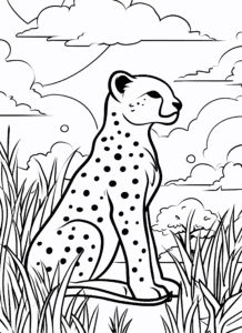 Chita sentada – desenho para colorir