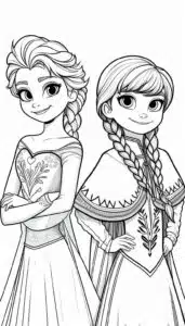 Sestry anna a elsa – kolorowanka