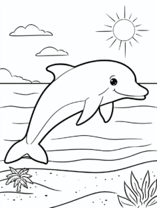 Skaczący delfin – kolorowanka