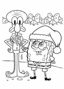 SpongeBob dan Gurita – halaman mewarnai