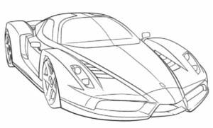 Sportliches Luxusauto – Malvorlage