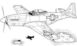 Antigo avião de combate – desenho para colorir