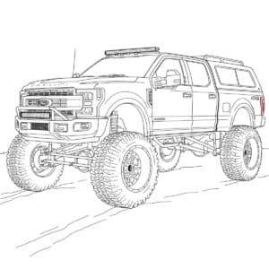 Geländewagen Ford – Malvorlage