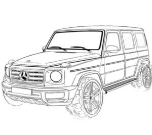 Geländewagen Mercedes – Malvorlage