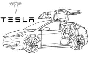 Tesla Auto Malvorlage