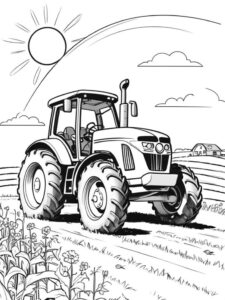 Traktor – Malvorlage