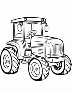 Jednoduchý traktor – omalovánka