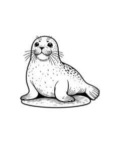 Seal colouring book for kids