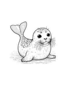 Seal to colour in – colouring page