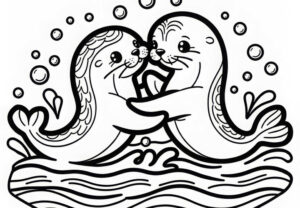 Par de botas de pele de foca – desenho para colorir