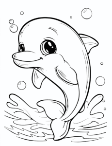 Uśmiechnięty delfin – kolorowanka