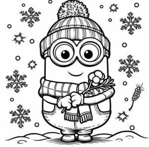 Weihnachts-Minion – Malvorlage
