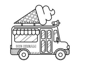 Zmrzlinové auto – omaľovánka