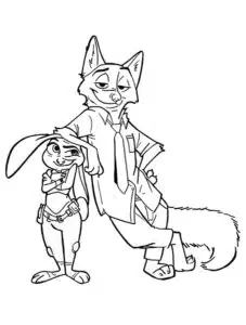 Zootopia líška zajac – pobarvanka