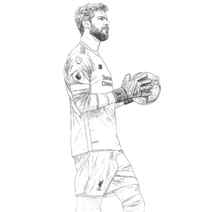 Alisson Becker vratar nogomet – pobarvanka