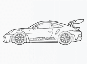 Porsche 911 GT3 RS 992 – omalovánka