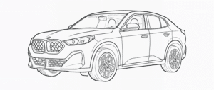 Carro BMW X2 – desenho para colorir