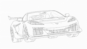 Chevrolet Corvette ZR1 – fișă de colorat