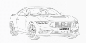 Ford Mustang – fișă de colorat